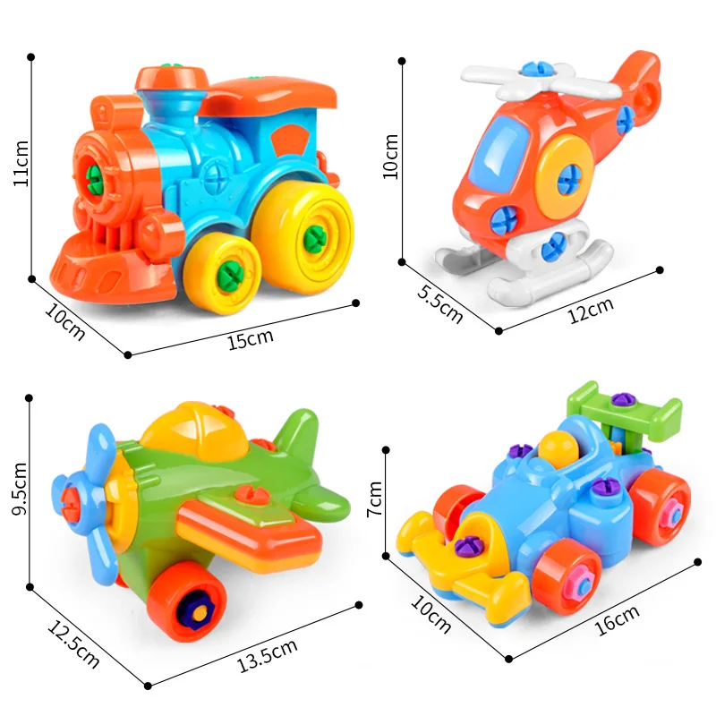 5 видов пластик 3D разборки гайка игрушечный автомобиль Развивающие строительство инструменты для головоломок модель здания наборы