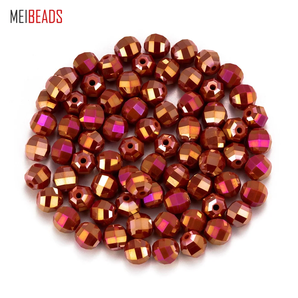 MEIBEADS 20 шт. 7 мм многогранные зеркальные бусины-разделители из искусственных