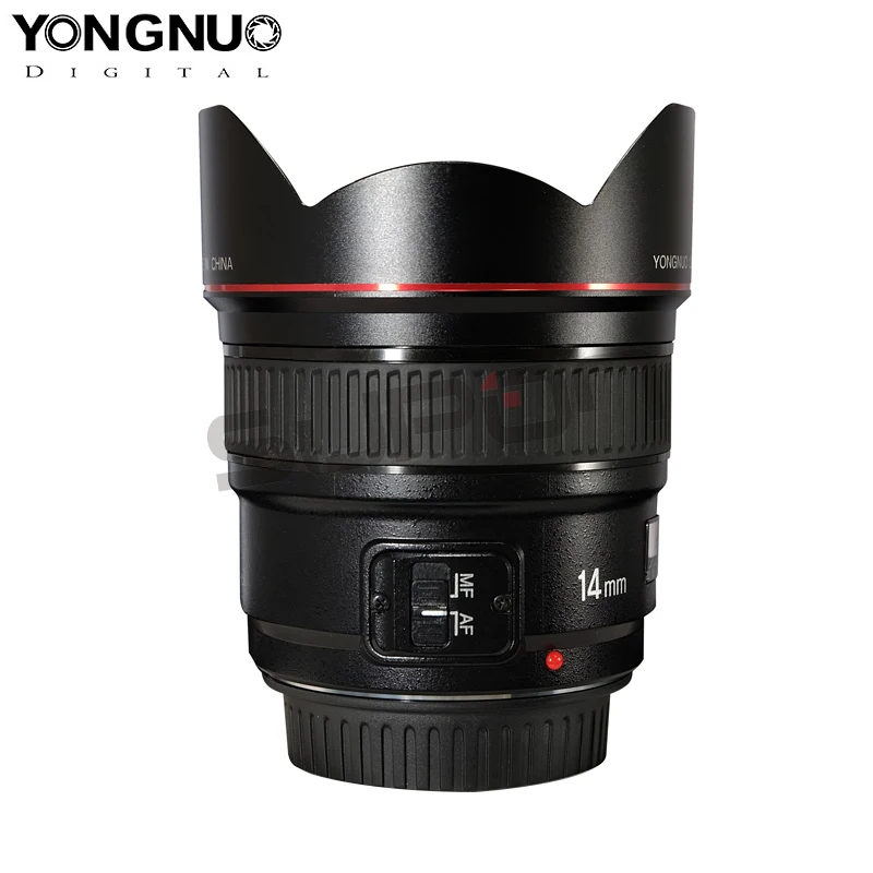 Светодиодная лампа для видеосъемки Yongnuo объектив YN14mm F2.8 AF MF Автофокус ультра-широкий anglr объектив с фиксированным фокусным расстоянием для Canon 5D Mark III IV 6D 700D 80D 70D Камера