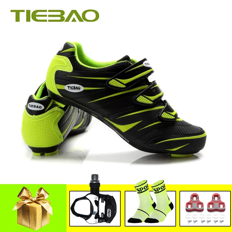 

TIEBAO cycling shoes green athletic road bike pedals sneakers sapatilha ciclismo men women breathable bicicleta superstar shoes