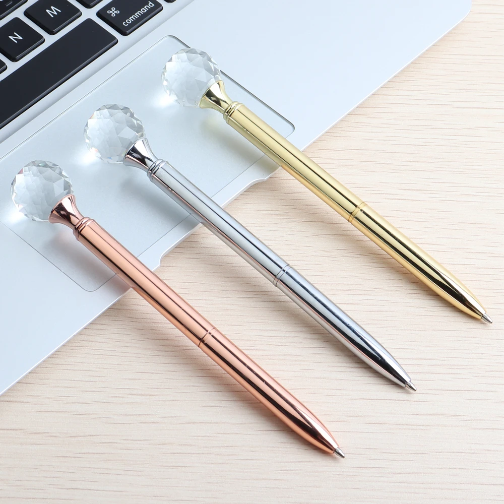 Baikingift New Brand Drop Shape Diamond Metal Ballpoint pen Black refill Office Stationery Writing Supplies or gift