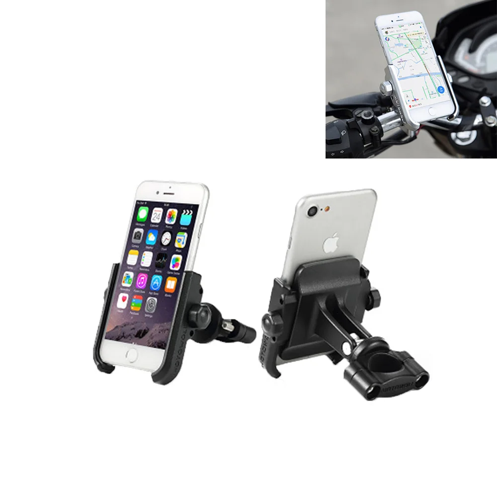 Aluminium Alloy Motorcycle Phone Mount 360 Degree Rotating Universal Bicycle Holder Clip for GPS Bike Handlebar holder | Автомобили и