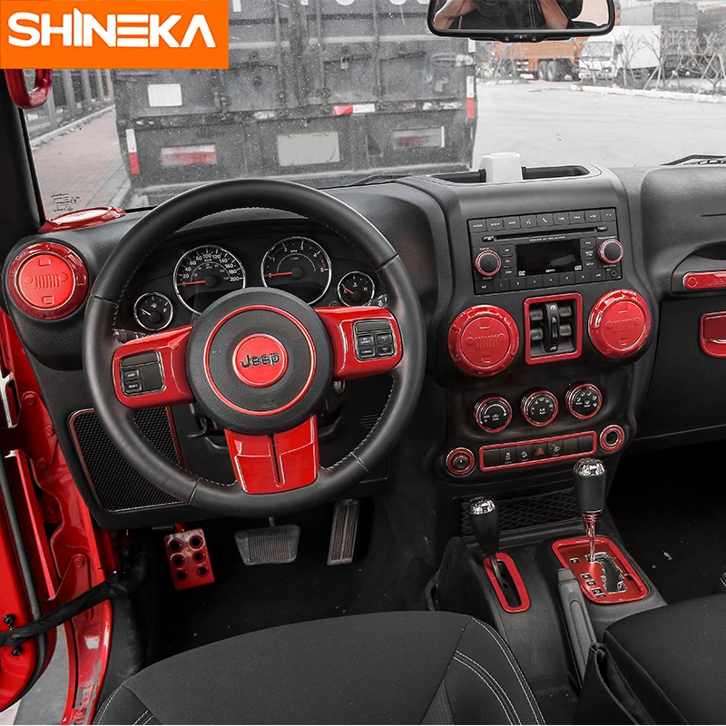 SHINEKA аксессуары для интерьера Jeep Wrangler JK 2011 2017 Автомобильная оплетка рулевого