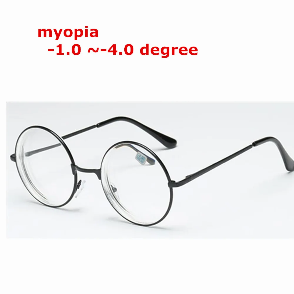 

-1 -1.5 -2 -2.5 -3 -3.5 -4 .0 New Finished Myopia Glasses For Women and Men Copper Frame Ultralight Students Myopia Glasses