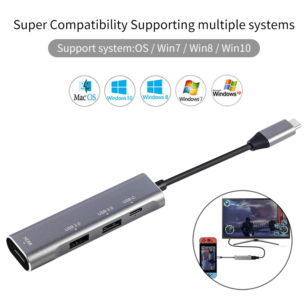 Концентратор USB Type C USB-C к HDMI 4K USB 3,0 2,0 Thunderbolt 3 Dex Mode адаптер док-станция для MacBook pro samsung S10 S9 huawei P20 Pro