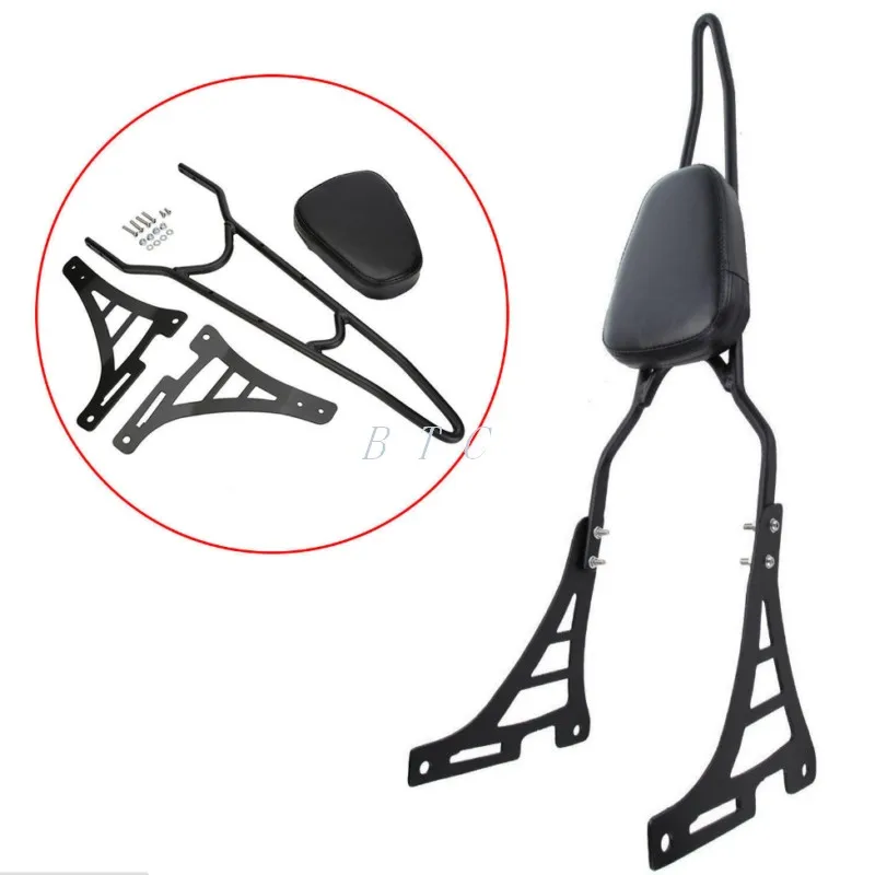 Черная задняя подкладка для спинки подушка Harley Sportster XL 883 1200 2004 2015|sissy bar|backrest sissy