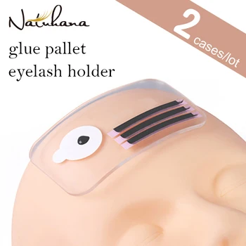 

NATUHANA 2pcs Forehead Transparent Sticker Lash Pad Silicone Flase Eyelash Extension Stand Pallet Tray Holder Eyelash Pad