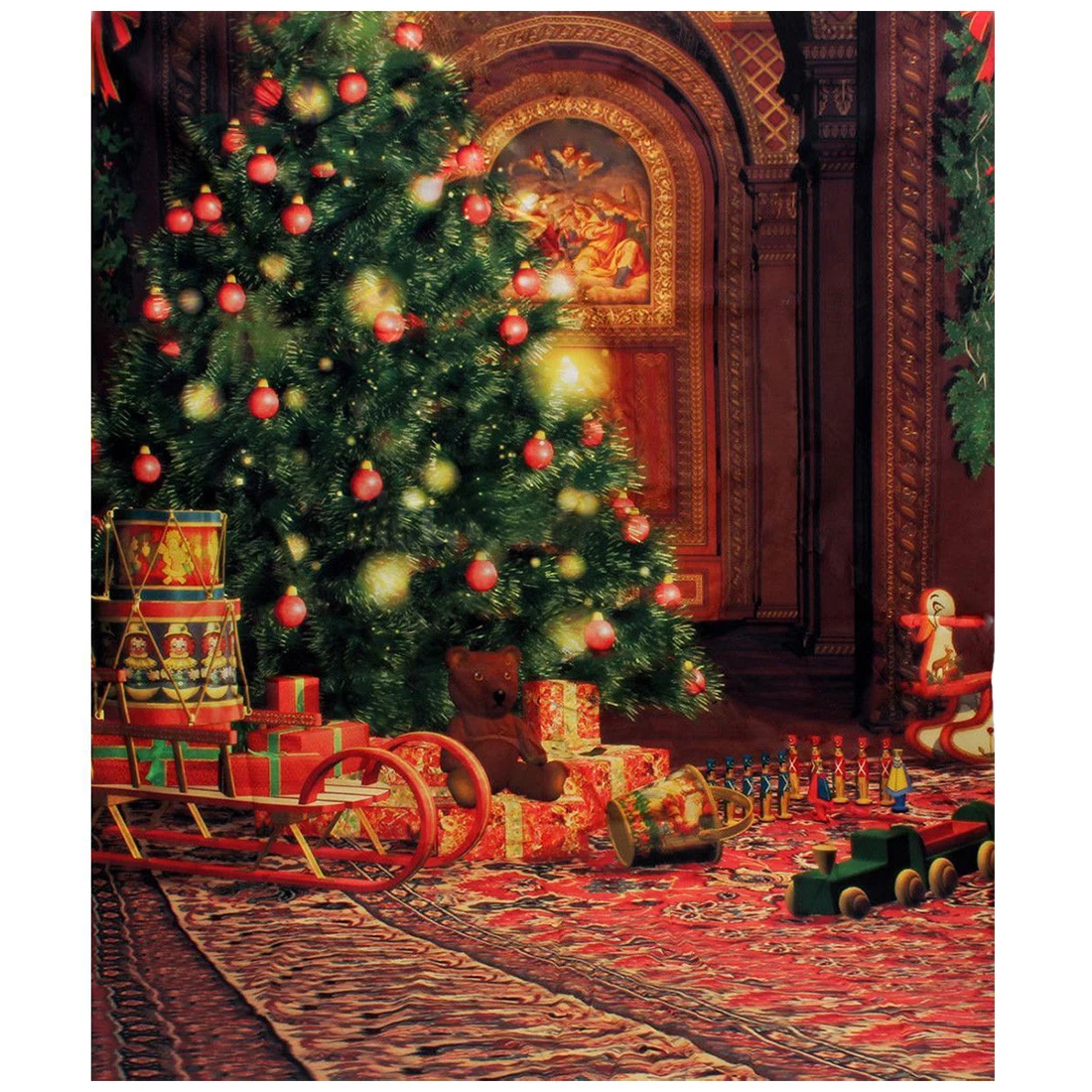 5x7FT Christmas Tree Carpet Photography Backdrop Studio Vinyl
