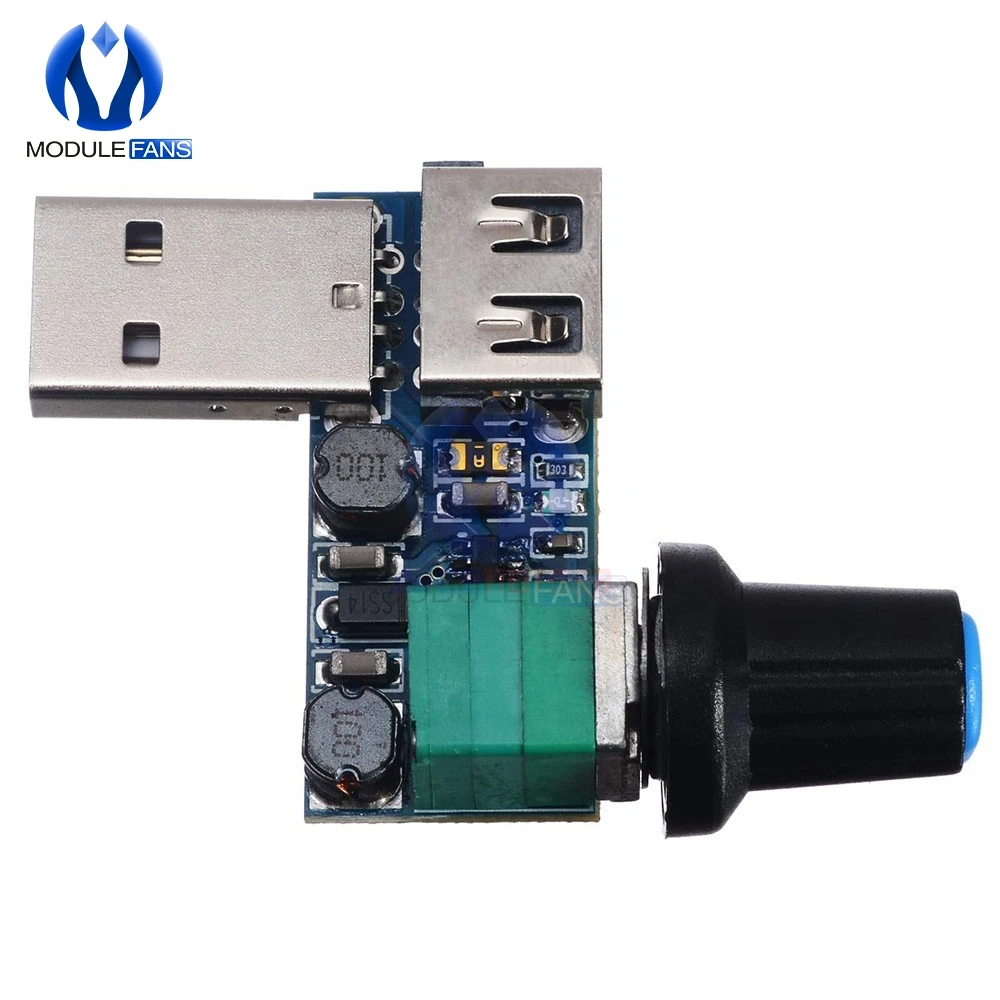USB контроллер скорости вентилятора 5 В 12 переключатель управления плавный модуль