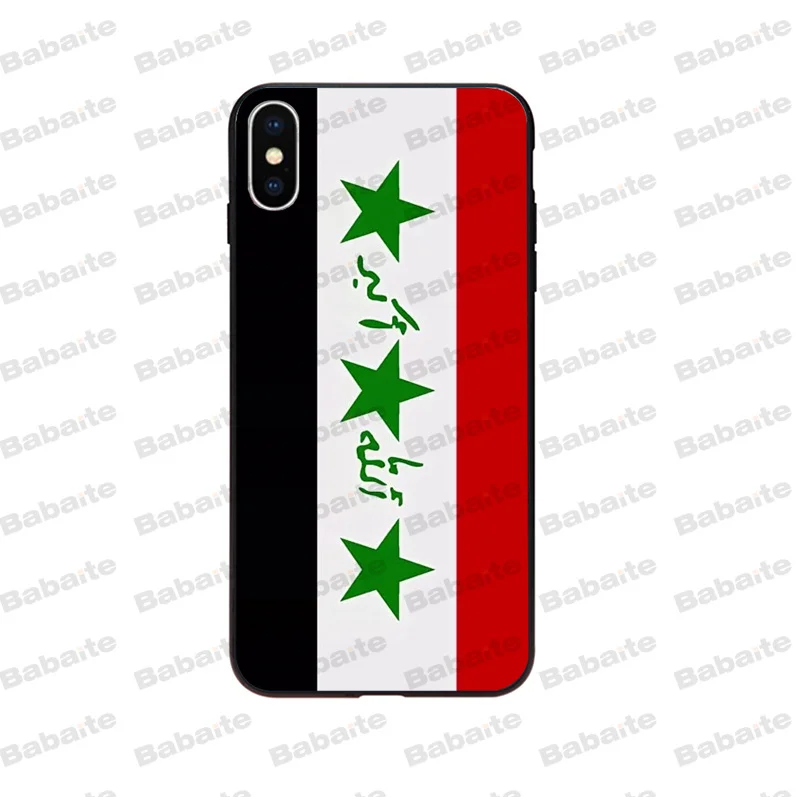 Babaite государственный флаг Ирака Обложка с рисунком Стиль Мягкий чехол для телефона для Apple iPhone 5 5S SE 6 6S 7 8 Plus X XS MAX XR чехол
