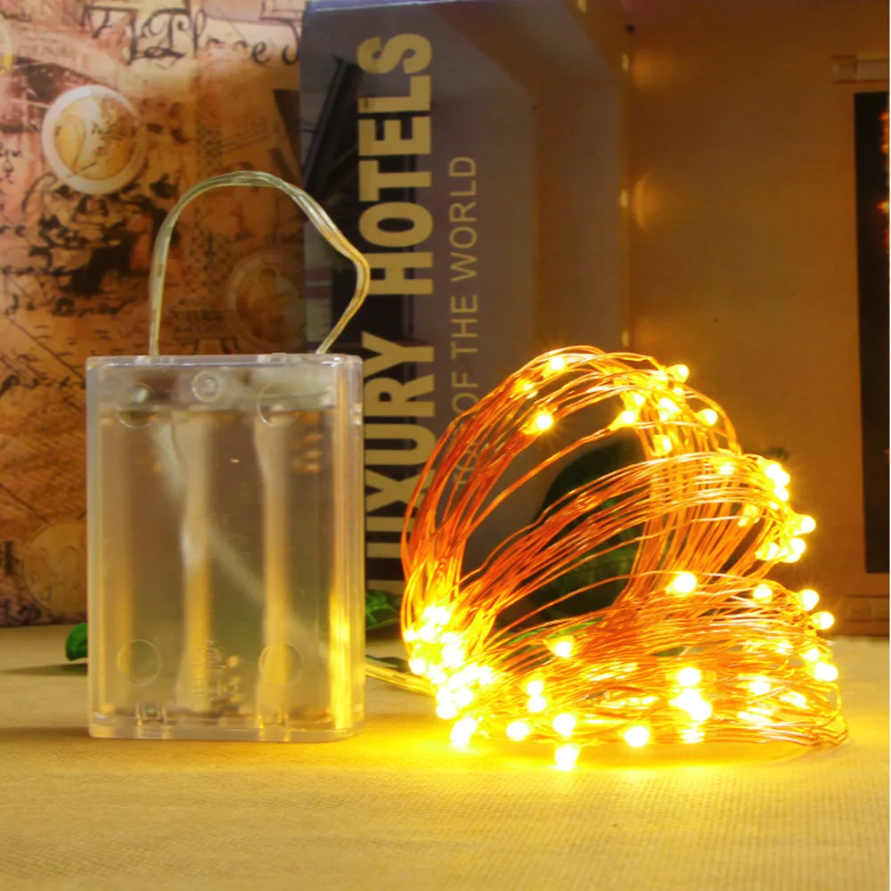 

4M5M10M Strip Light Led String Lights Cooper Wire 3AA battery Christmas Light For Garland Holiday Fairy Wedding Party Decoration