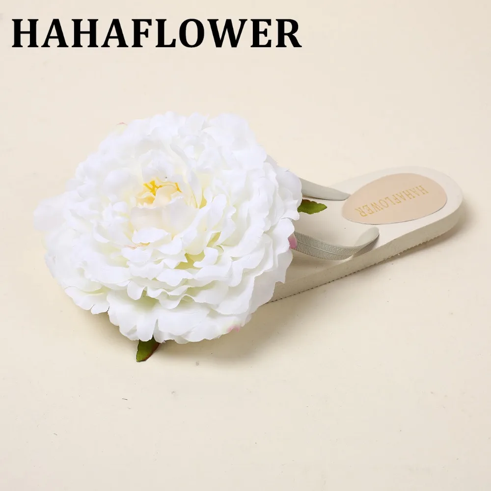 HAHAFLOWER/летние женские шлепанцы белые сандалии на плоской подошве 17 см с большим