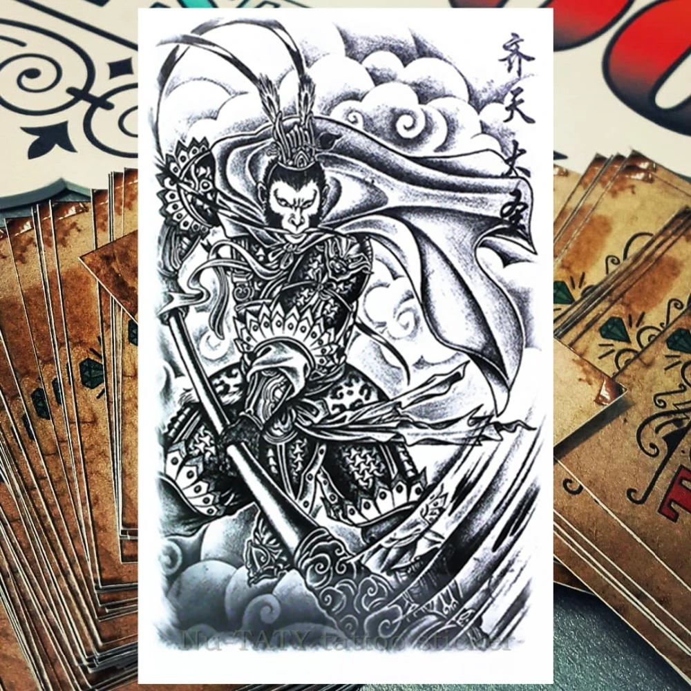 Nu Taty Chinese Monkey King Temporary Tattoo Body Art 12 cm Flash Tattoo Stickers Waterproof Tatoo Henna Wall Sticker Flash Tattoo Stickers Tattoo Stickertemporary Tattoos Body Art Aliexpress