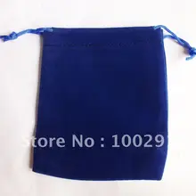 300 шт. красивые темно-синие Бархат Овальный Ювелирные изделия Подарочные Сумки 9x12 см