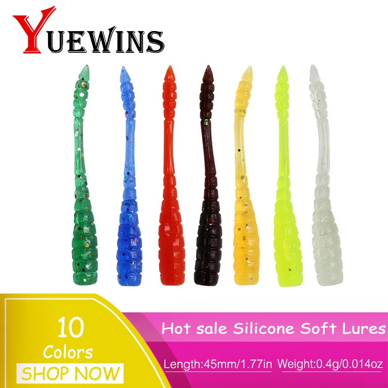 

YUEWINS 10Pcs Soft Bait Fishing Lure Wobble Worm 45mm 0.4g Swimbaits Silicone Lure isca artificial Easy Cleaner Fishing TP7002