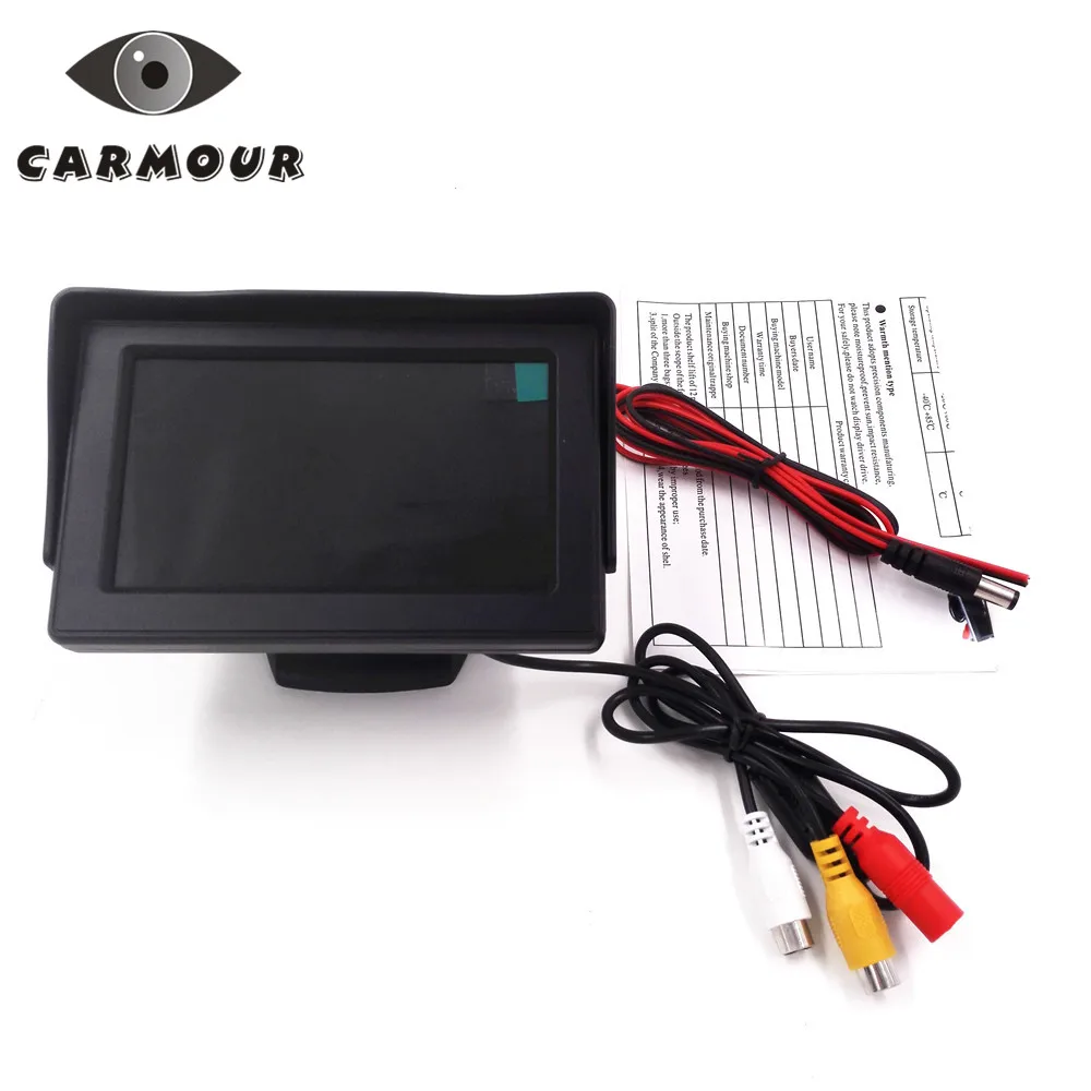 CARMOUR 4 3 &quotTFT цветной цифровой ЖК монитор заднего вида автомобиля 16:9 дюйма для