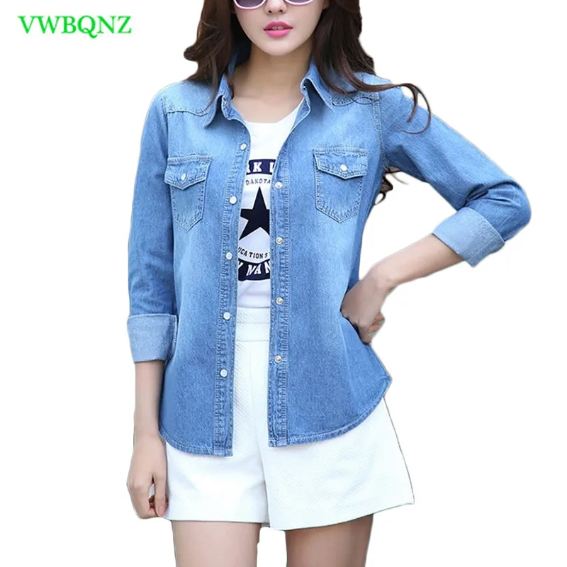Женская джинсовая куртка повседневная однобортная в Корейском стиле размера