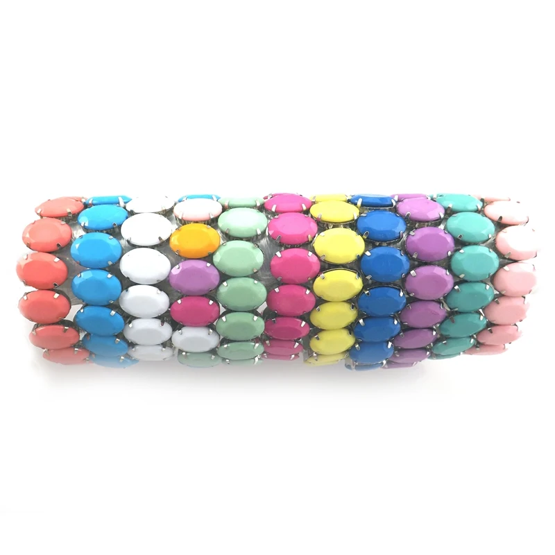 

12pcs/Lot Multicolor Stretchy Acrylic Bangles For Gift Cute Candy Colors