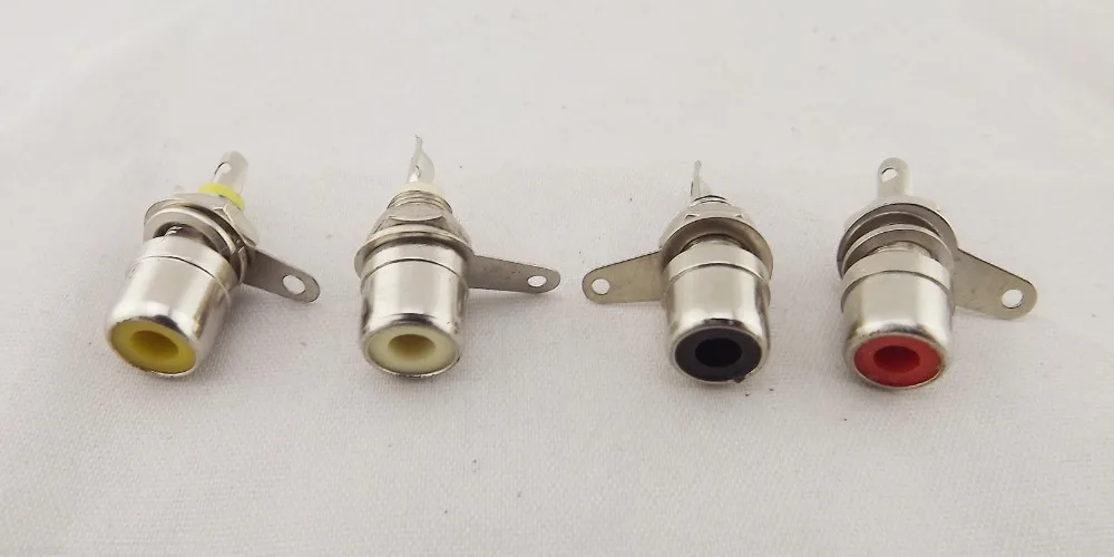 

20pcs RCA Phono Female Chassis Screws Panel Mount Soldering Socket Metal Connectors
