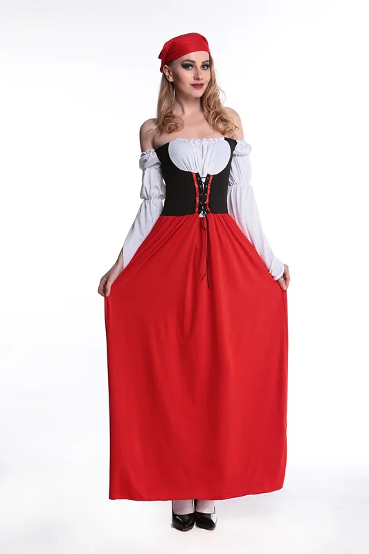 Oktoberfest Beer Maid Peasant Dress Halloween Costume Adult Fancy Dress