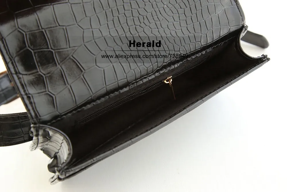 Herald Fashion Women Waist Belt Bag Crocodile PU Leather Belt Pack Waist Bag Small Women Bag Travel Bag Waist Pack Bolsas(4)
