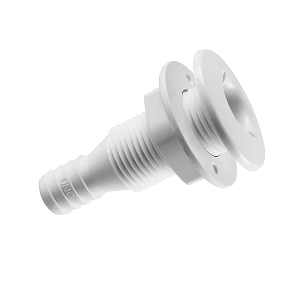 3//4/" Plastic Thru-Hull Bilge Pump Drain or Vent Hose Fitting for Boats