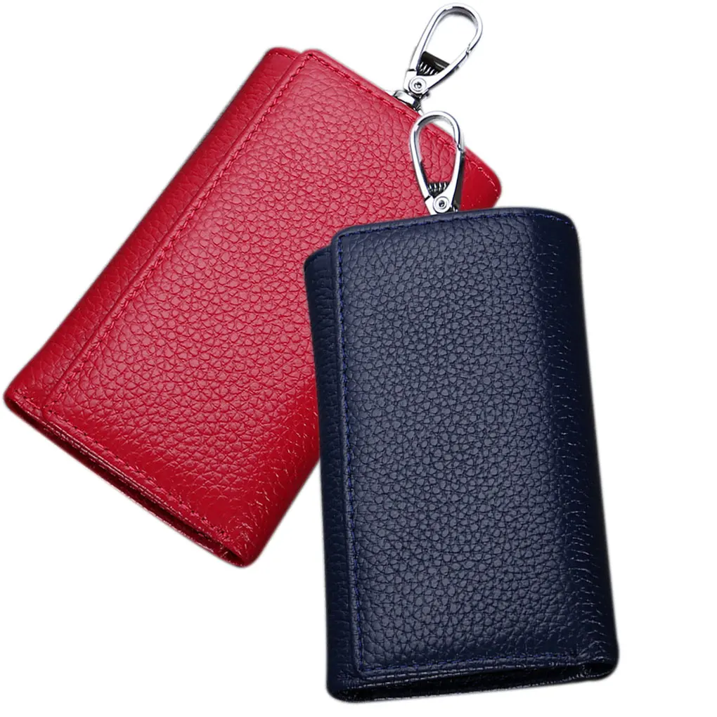 Трехслойный кожаный чехол для кошелька для мелочи сумка на молнии для монет 11x7x3 см