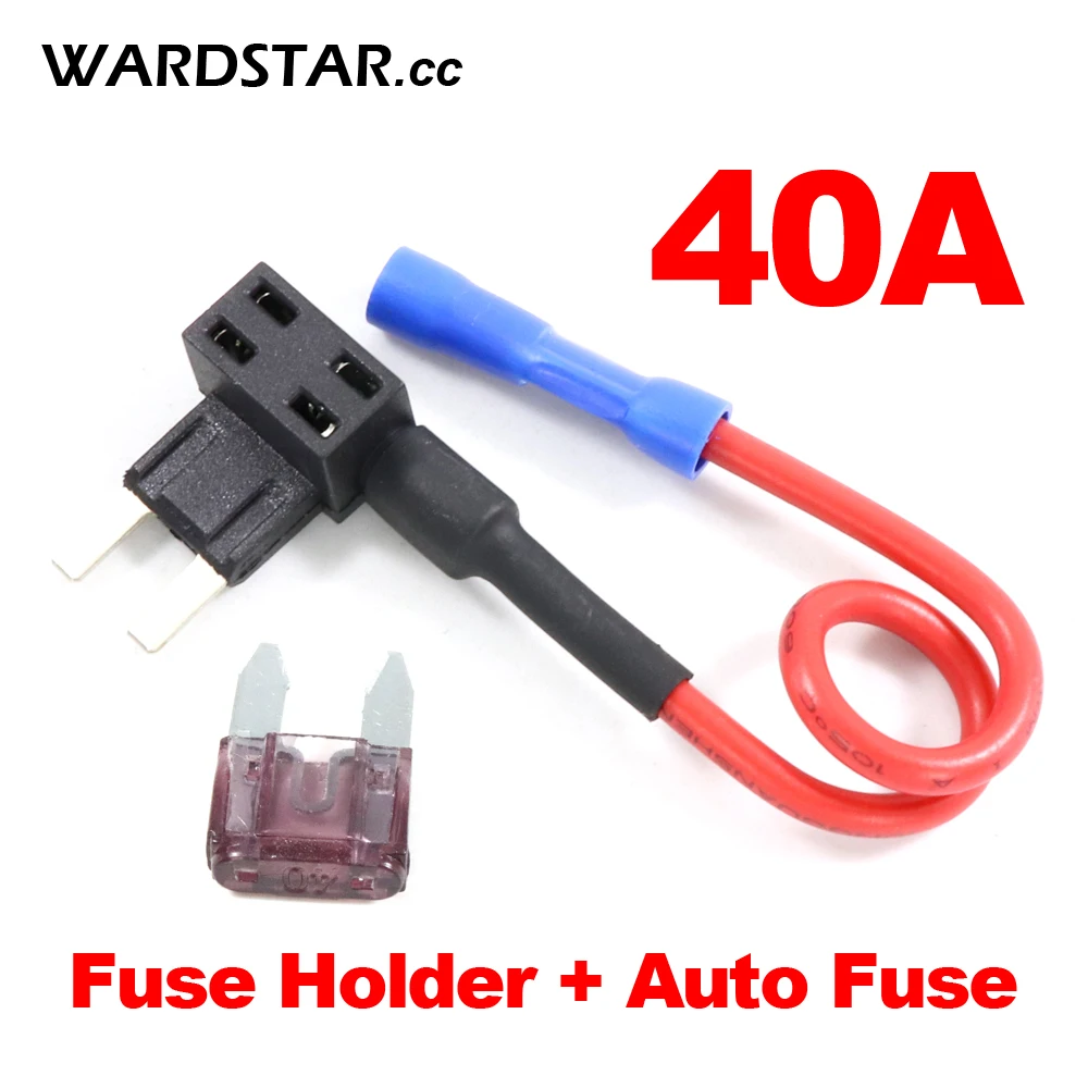 

2pair Blade Fuse Low Profile Mini Blade Fuse Holder Auto Car APS for Fast and Quick Install Fuse TAP Adapter 40A 32V