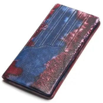 

New ladies leather color zipper clasp clutches cross section cowhide large capacity long multi-card wallet