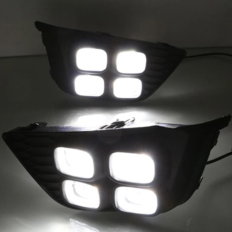 

Car Flashing For Honda jazz fit 2014 2015 2016 LED DRL Daytime Running Lights Daylight Waterproof Signal yellow Driving light