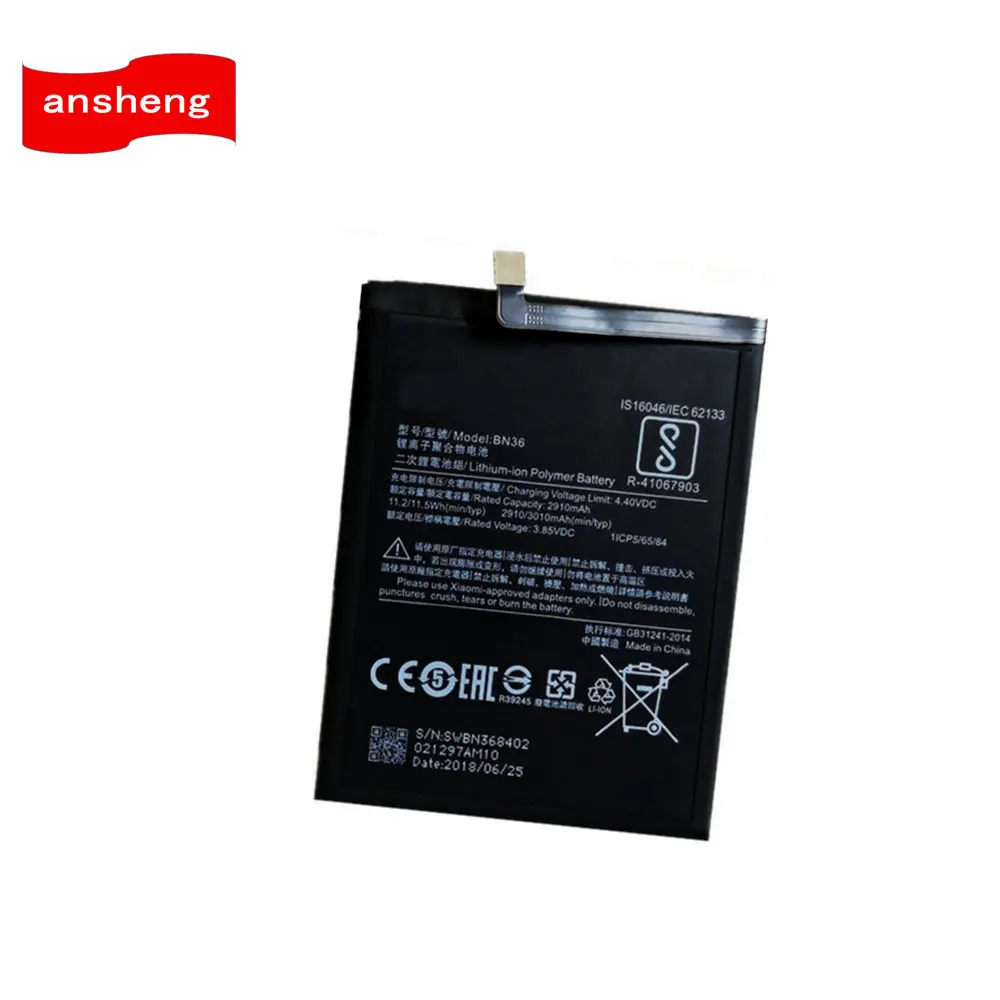 

High Quality 3010mAh BN36 Battery For Xiaomi Mi 6X Mi6X Mobile Phone