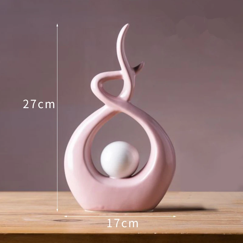 Cena VILEAD 27.5cm 31cm ceramiczne abstrakcyjne małe figurki kreatywny Nordic ozdoby półka na książki szafka TV salon ganek dekoracje