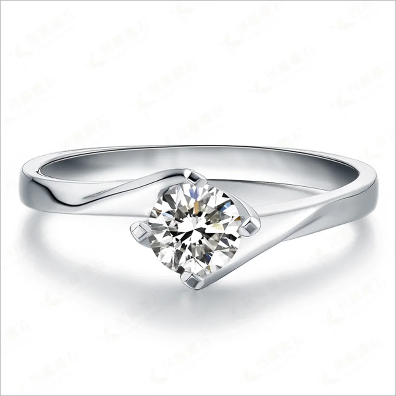 Сертифицированный 0.3CT VS D color Forever One Moissanite обручальные кольца с брилиантами для женщин 18 K AU750 твердые белые золотые обручальные ювелирные изделия