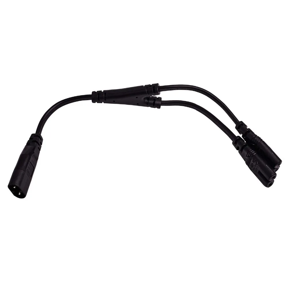 

IEC320 C8 to 2X C7 Y Split AC Power Cord, IEC Figure 8 Male to 2 Female 1 in 2 Out AC Power Cable, Length=30CM Black