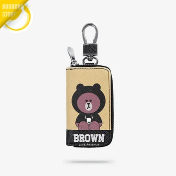 

Line Friends Brown Bear Car Key Case Cartoon Keychain Cute Key Ring Universal Design BN-C0410A10