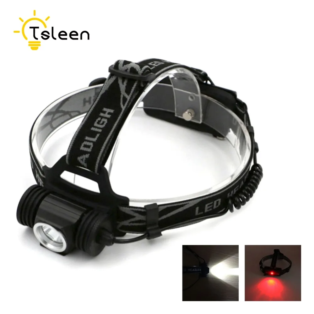 

Cheap Military Material Super Waterproof Head LED Bicycle Light Outdoor Cycling USB Bike Torch Red SOS Signal+18650 Battery