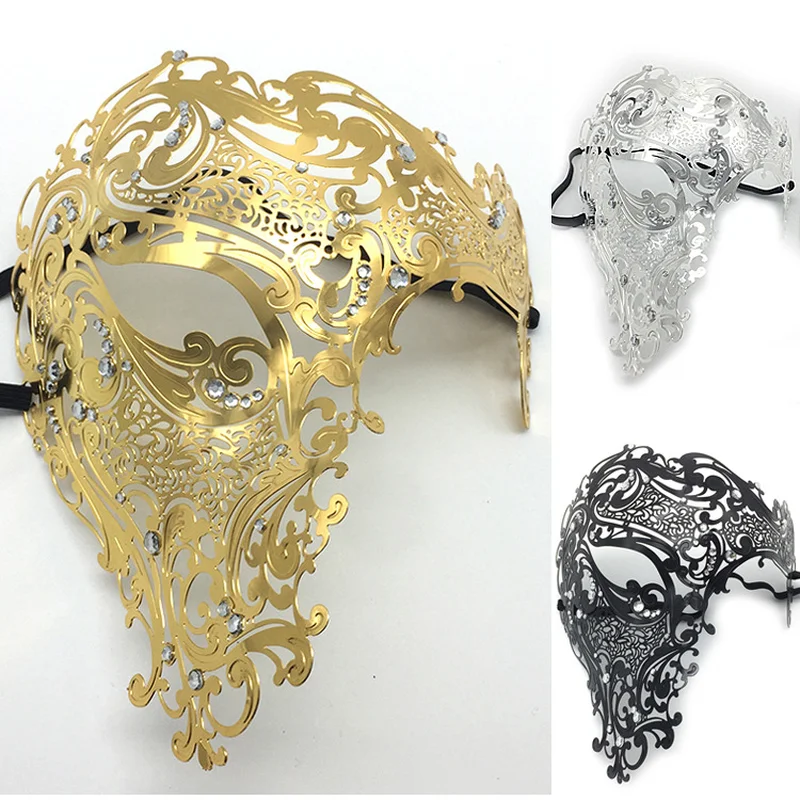 

Yooap High-quality Venetian Masquerade Eye Masks Metal Insert Pseudo-drill Cutout Eye Mask for Party Halloween Cosplay Wedding