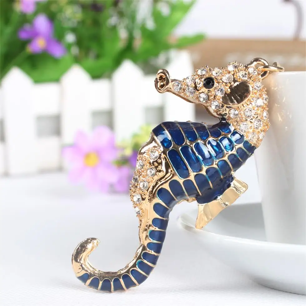 Ocean Sea Horse Hippocampal Cute Crystal Charm Purse Handbag Car Key Keyring Keychain Party Wedding Birthday Gift Ocean Sea Horse Hippocampal Cute Crystal Charm Purse Handbag Car Key Keyring Keychain Party Wedding Birthday Gift