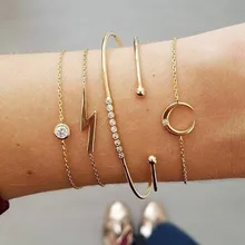 DIEZI богемные винтажные браслеты с манжетами наборы для женщин Луна горный хрусталь освещение Шарм Браслеты Ювелирные изделия Подарки лето