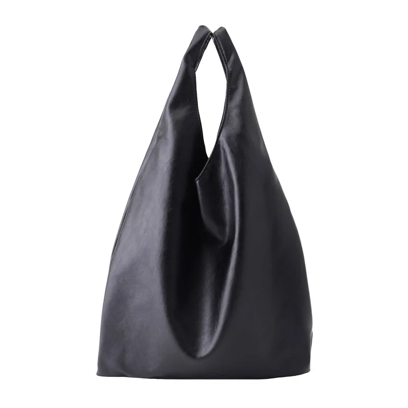  Simple Soft Pu Leather Shopping Bag Solid Color Wild Tote Casual Large Capacity Women's Handbag Com - 32991466530
