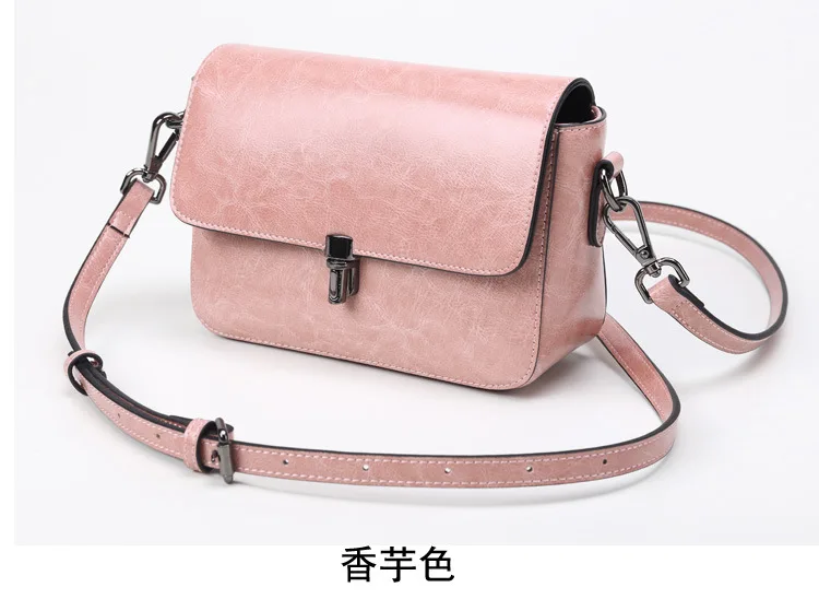 

2017 New Genuine Leather Bag Lovely Small women Messenger bags Vintage Fashion Shoulder Bag Mini lock flap bag