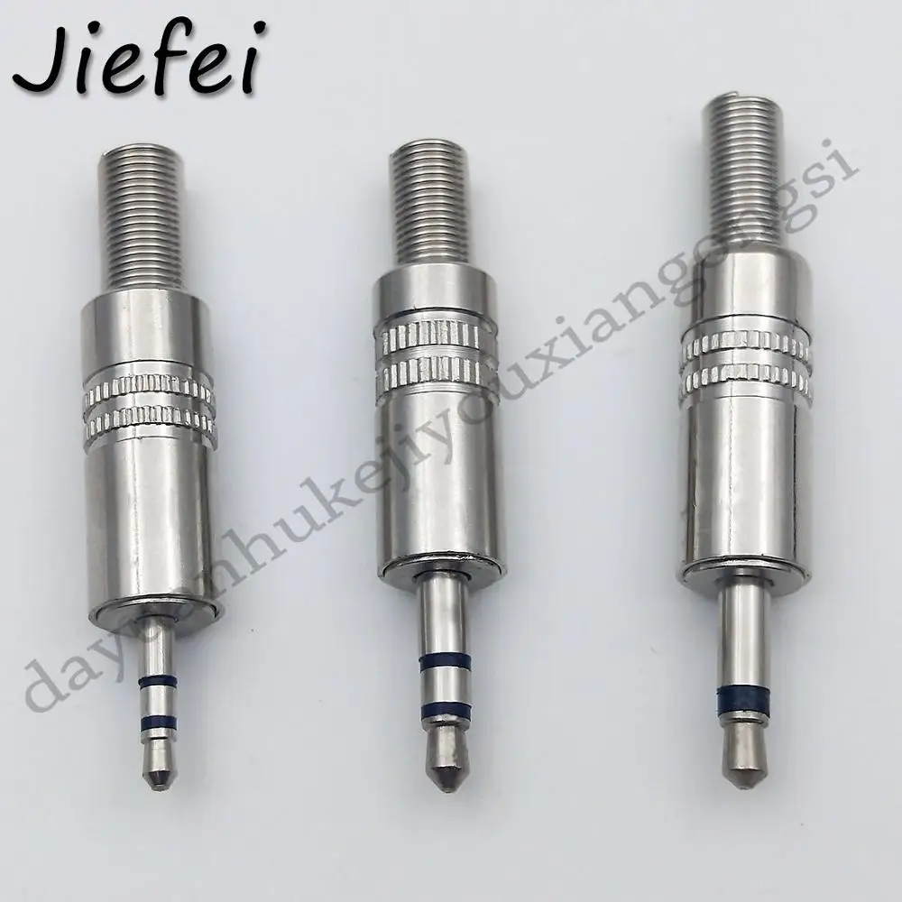 

2pcs Smooth 1/8" 3.5mm /2.5mm 2 3 pole mono Stereo Metal plug Audio Adaptor Connector DIY With Spring Solder Wire Terminals