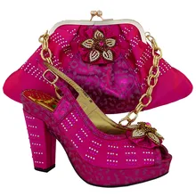 Italienische schuhe und taschen zu passenden pumpt schuhe hochzeit heels rote afrikanische frauen schuhe und tasche set mit strass! VL1-1