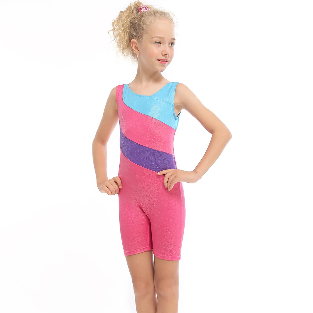 Girls Mermaid Ballet Leotard Sleeveless Biketard Girls -2910