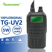 Quansheng TG-UV2 High Quality Powerful 5W Walkie Talkie VHF UHF Dual Band Ham Radio TG UV2 FCC CE Amateur Radio Comunicador 10KM аксессуары для переговорных устройств rh771 uv tg uv2