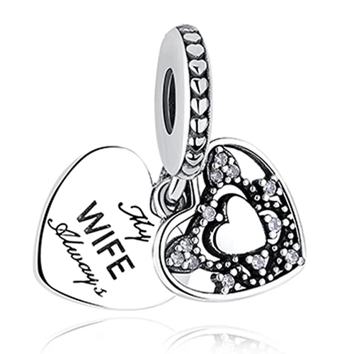 925 Sterling Silver Bead Charms Locket Love Heart Lucky Clover Charm Fit Original Pandora Bracelet Necklace DIY Jewelry Making - Цвет: PY1468