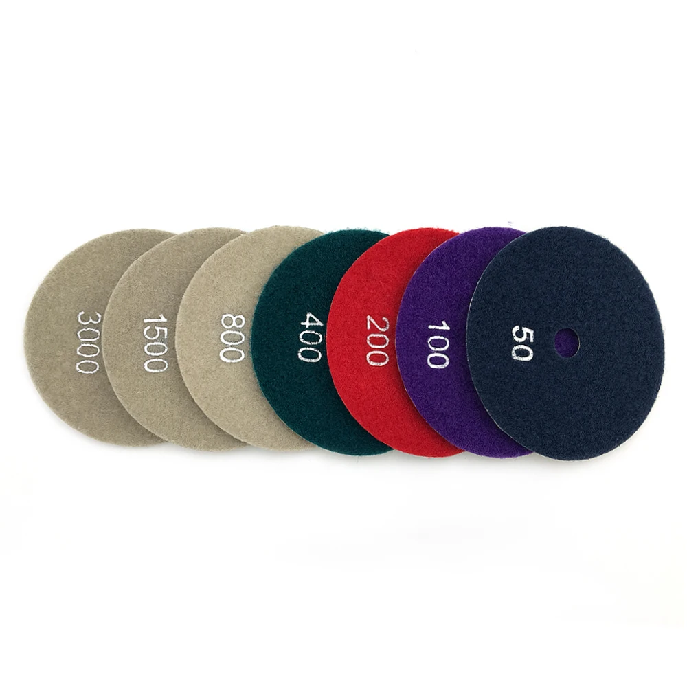 Kit De 14 Disques Diamant Pour Polir Pierre – Du Grain 50 à 8000 Pour Marbre, Granit, Béton