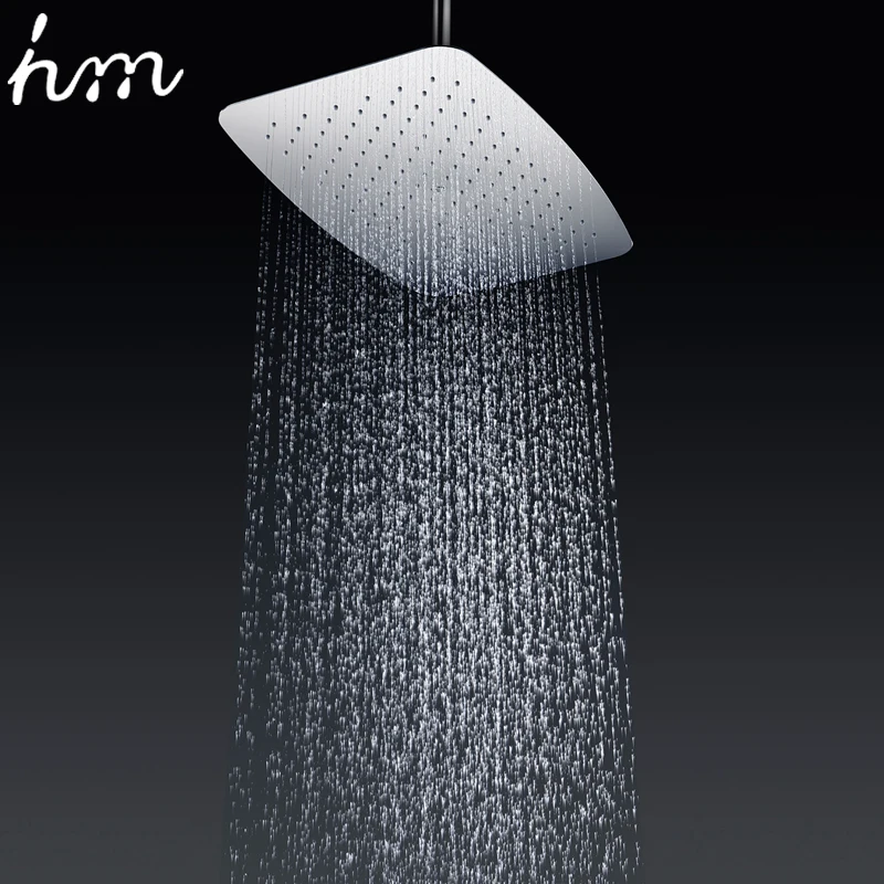 ﻿Buy Bathroom Faucets 35*55cm Air Pressured Water Saving Shower head Set Brass Chrome Wall