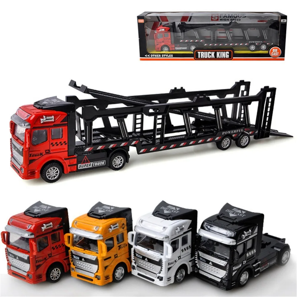 

New 1:48 Alloy Truck Transporter Model Pull Back Toy Car four types best gift to children kid toys drop shipping