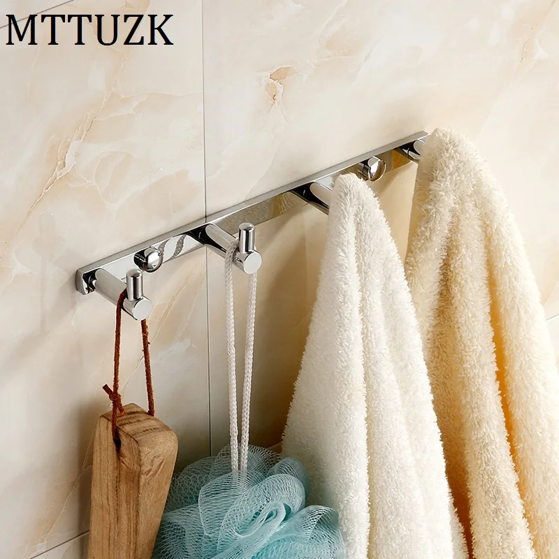 MTTUZK brass chrome Clothes hooks Kitchen hooks simple row of hooks